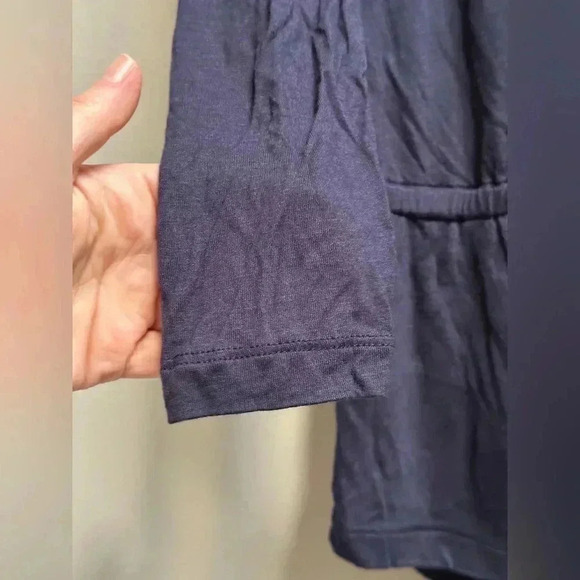 Eberjey Navy Jersey Long Sleeve Romper Pajamas Women’s M Soft Lounge One Piece - Picture 9 of 12